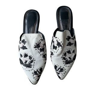 Dolce Vita White Leather Mules